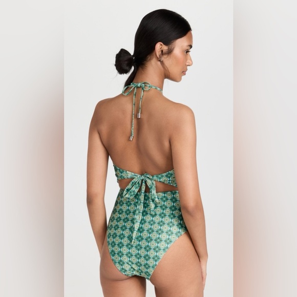 NWT MINKPINK Cintia One Piece Sz Large (US 8) Greenery Adjustable - Picture 2 of 9